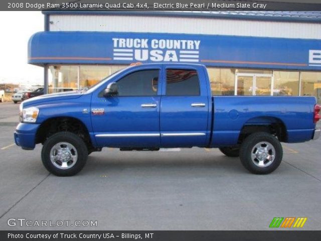 2008 Dodge Ram 3500 Laramie Quad Cab 4x4 in Electric Blue Pearl
