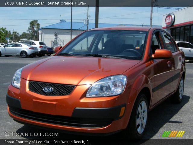 2009 Kia Rio LX Sedan in Sunset Orange