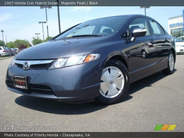 2007 Honda civic hybrid black #6
