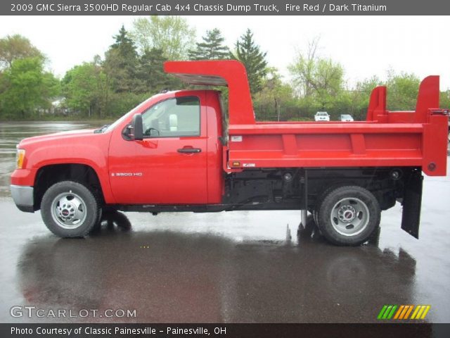 2009 GMC Sierra 3500HD Regular Cab 4x4 Chassis Dump Truck in Fire Red