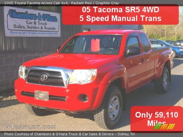 2005 Toyota Tacoma Access Cab 4x4 in Radiant Red