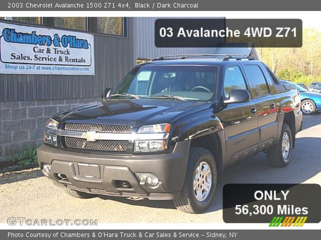 2003 Chevrolet Avalanche 1500 Z71 4x4 in Black