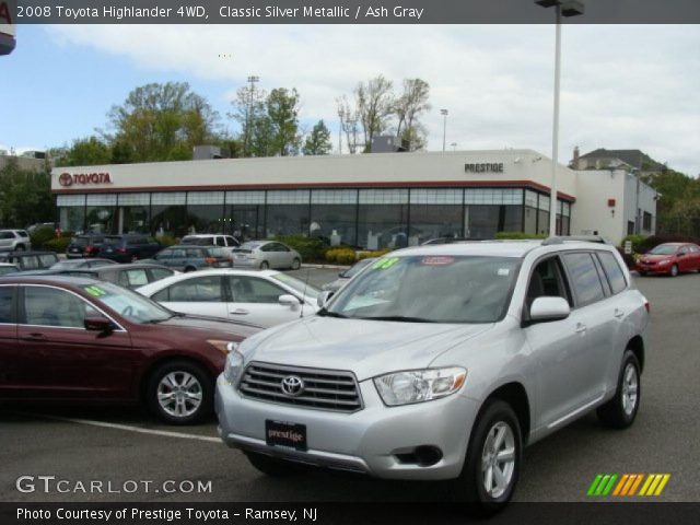 2008 Toyota Highlander 4WD in Classic Silver Metallic