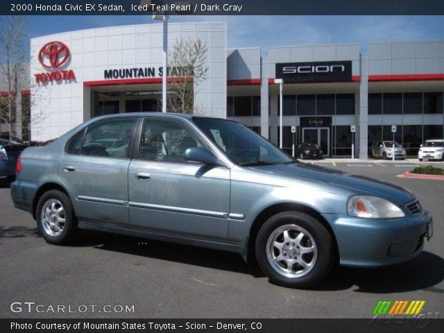 2000 Honda Civic EX Sedan in Iced Teal Pearl