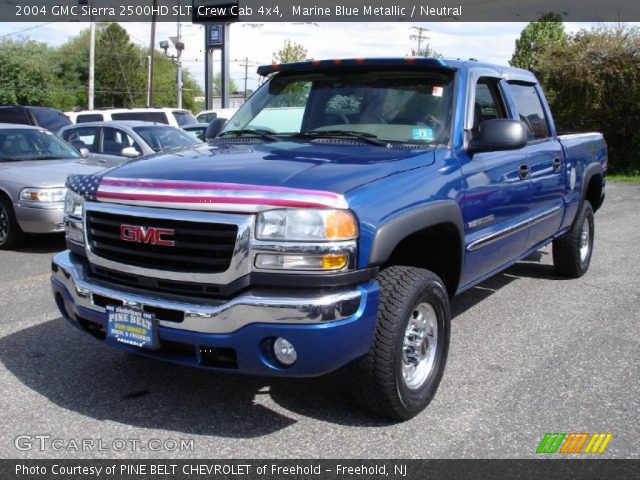 2004 GMC Sierra 2500HD SLT Crew Cab 4x4 in Marine Blue Metallic