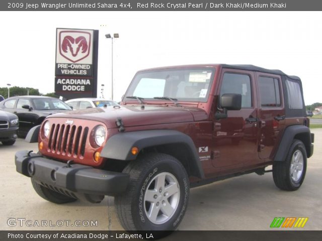 2009 Jeep Wrangler Unlimited Sahara 4x4 in Red Rock Crystal Pearl
