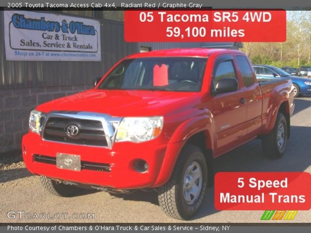 2005 Toyota Tacoma Access Cab 4x4 in Radiant Red