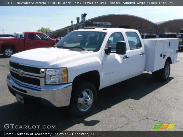 2010 Chevrolet Silverado 3500HD Work Truck Crew Cab 4x4 Chassis in Summit White