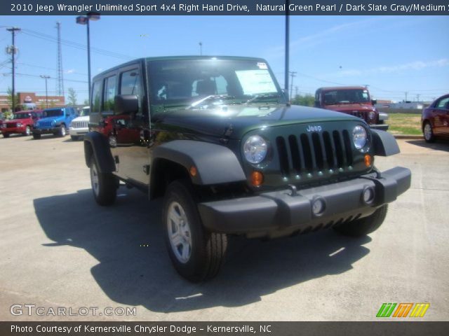 2010 Jeep Wrangler Unlimited Sport 4x4 Right Hand Drive in Natural Green Pearl