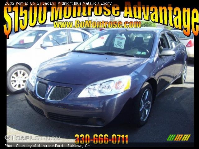 2009 Pontiac G6 GT Sedan in Midnight Blue Metallic