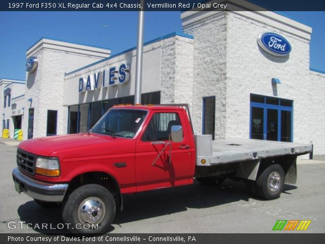 1997 Ford F350 XL Regular Cab 4x4 Chassis in Vermillion Red