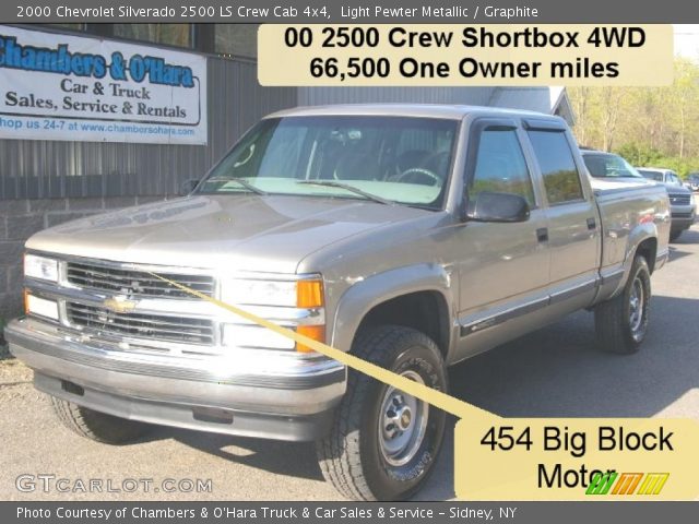2000 Chevrolet Silverado 2500 LS Crew Cab 4x4 in Light Pewter Metallic