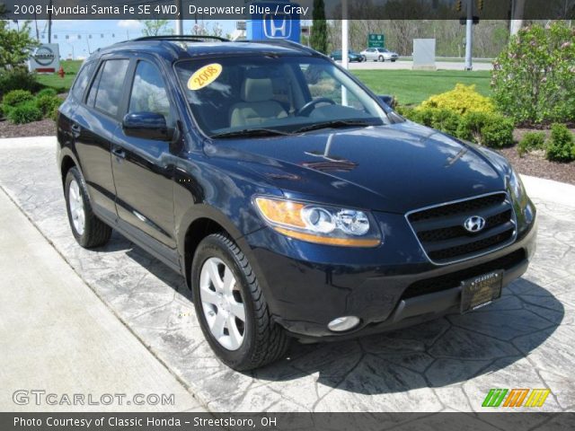 2008 Hyundai Santa Fe SE 4WD in Deepwater Blue