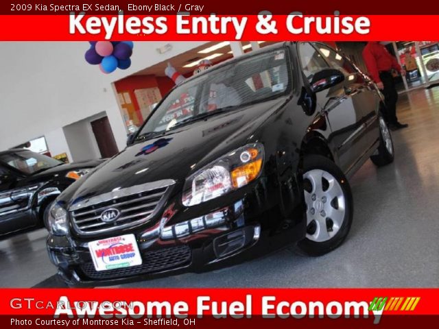 2009 Kia Spectra EX Sedan in Ebony Black