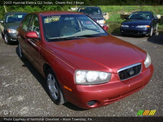 2003 Hyundai Elantra GLS Sedan in Chianti Red