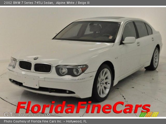 2002 BMW 7 Series 745Li Sedan in Alpine White