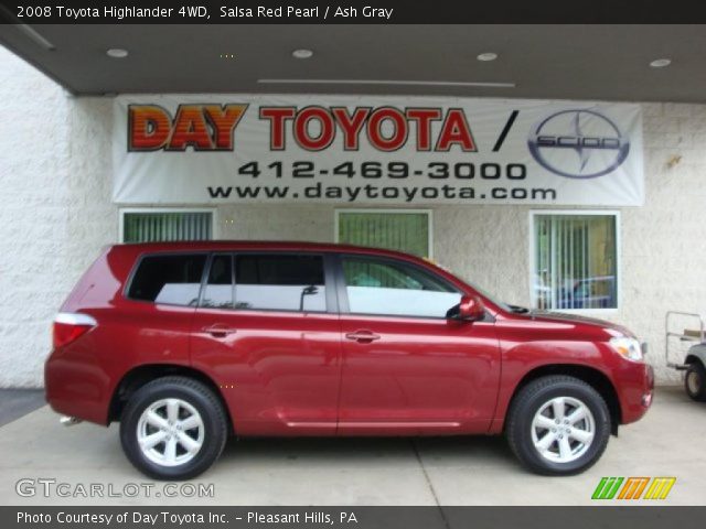 2008 Toyota Highlander 4WD in Salsa Red Pearl