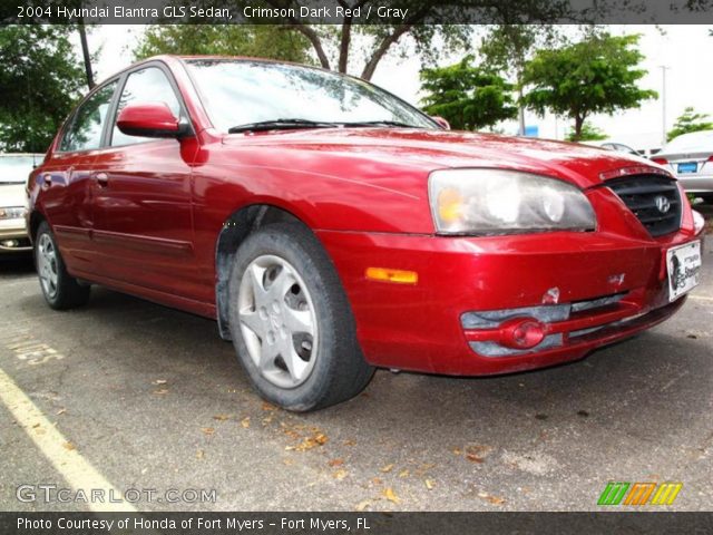 2004 Hyundai Elantra GLS Sedan in Crimson Dark Red