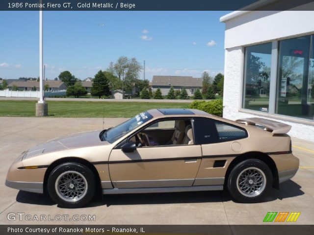 1986 Pontiac Fiero GT in Gold Metallic