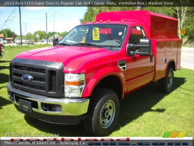2010 Ford F350 Super Duty XL Regular Cab 4x4 Chassis Utility in Vermillion Red