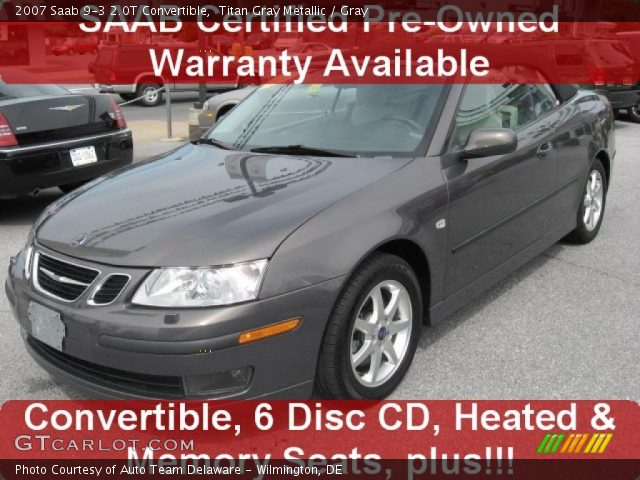 2007 Saab 9-3 2.0T Convertible in Titan Gray Metallic