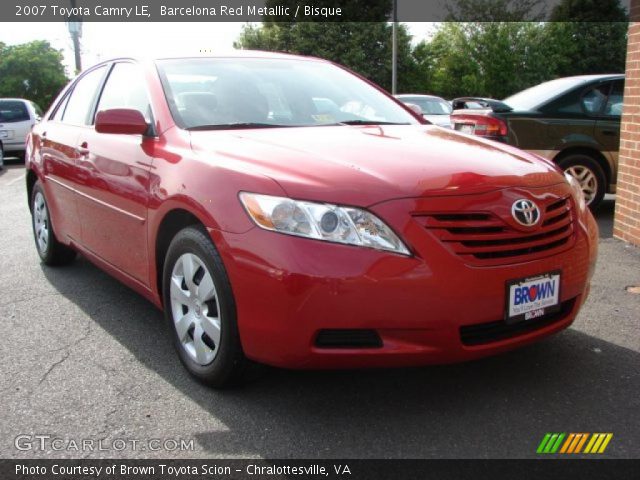 2007 Toyota Camry LE in Barcelona Red Metallic