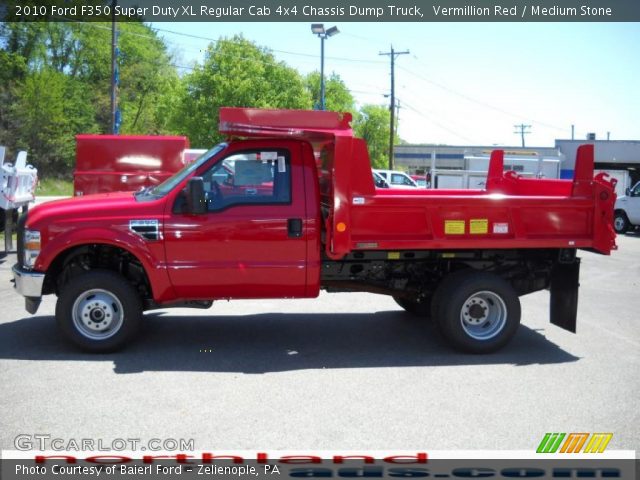 2010 Ford F350 Super Duty XL Regular Cab 4x4 Chassis Dump Truck in Vermillion Red
