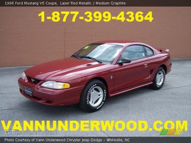 1996 Ford Mustang V6 Coupe in Laser Red Metallic