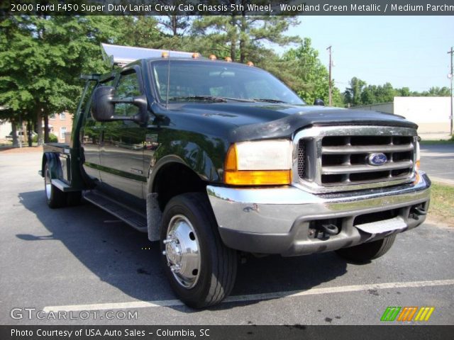 2000 Ford F450 Super Duty Lariat Crew Cab Chassis 5th Wheel in Woodland Green Metallic