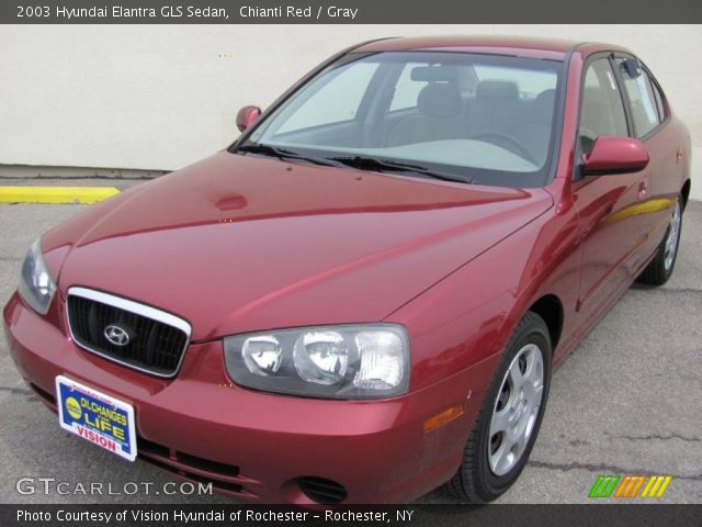 2003 Hyundai Elantra GLS Sedan in Chianti Red
