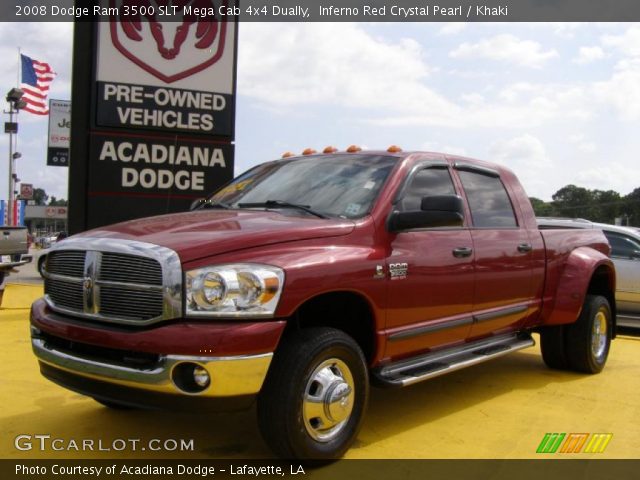 2008 Dodge Ram 3500 SLT Mega Cab 4x4 Dually in Inferno Red Crystal Pearl