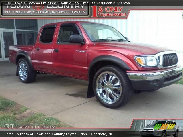 2003 Toyota Tacoma PreRunner Double Cab in Impulse Red Pearl