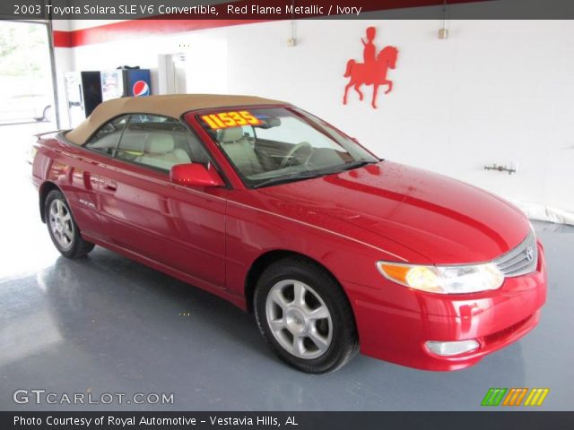 2003 Toyota Solara SLE V6 Convertible in Red Flame Metallic