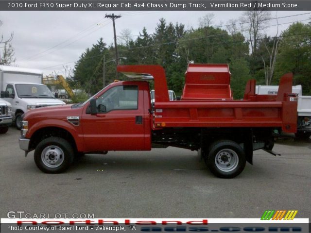 2010 Ford F350 Super Duty XL Regular Cab 4x4 Chassis Dump Truck in Vermillion Red