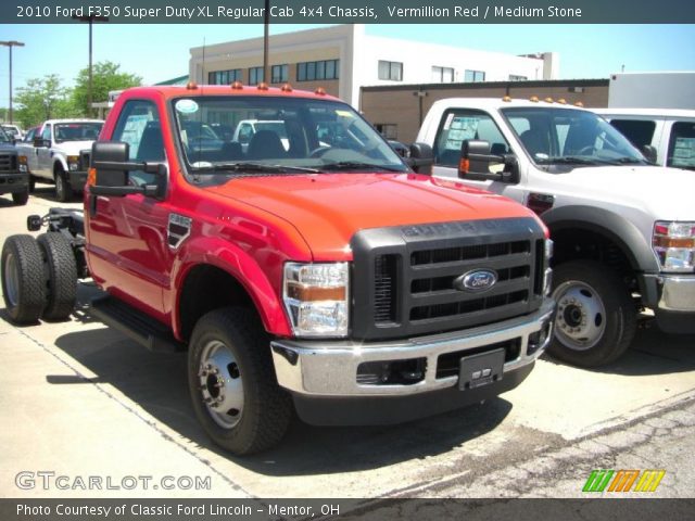 2010 Ford F350 Super Duty XL Regular Cab 4x4 Chassis in Vermillion Red