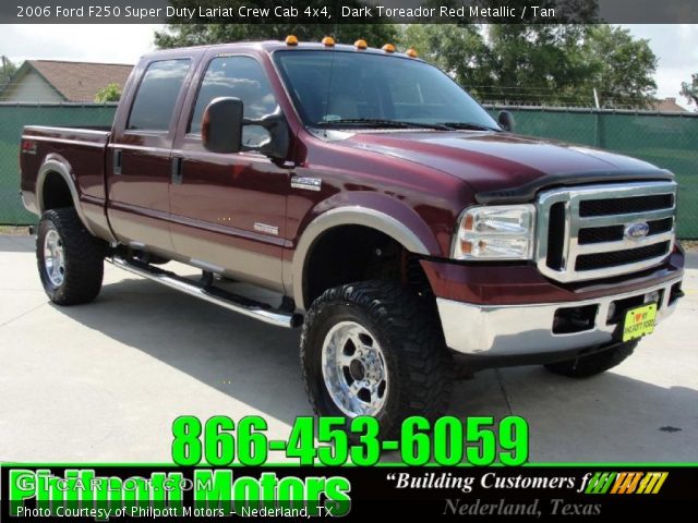 2006 Ford F250 Super Duty Lariat Crew Cab 4x4 in Dark Toreador Red Metallic