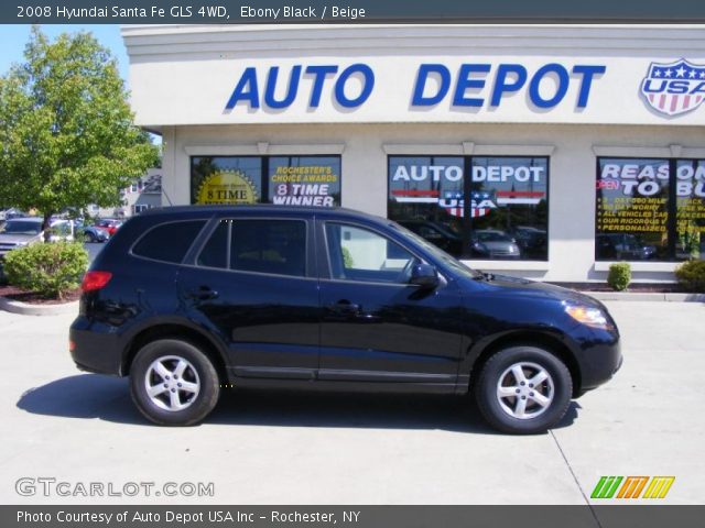 2008 Hyundai Santa Fe GLS 4WD in Ebony Black