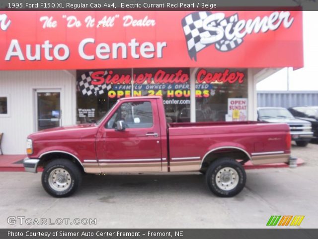 1995 Ford F150 XL Regular Cab 4x4 in Electric Currant Red Pearl