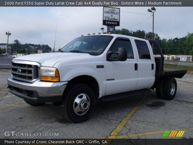 2000 Ford F350 Super Duty Lariat Crew Cab 4x4 Dually Flat Bed in Oxford White