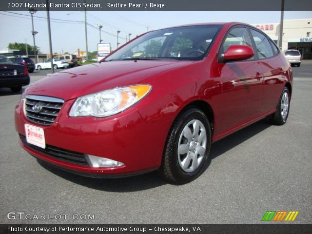 2007 Hyundai Elantra GLS Sedan in Redfire Pearl