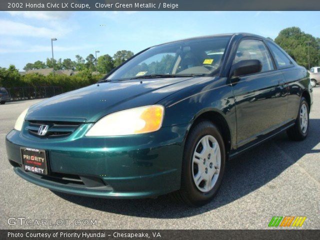 2002 Honda Civic LX Coupe in Clover Green Metallic