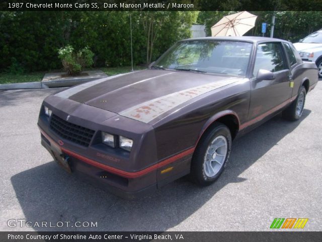 1987 Chevrolet Monte Carlo SS in Dark Maroon Metallic