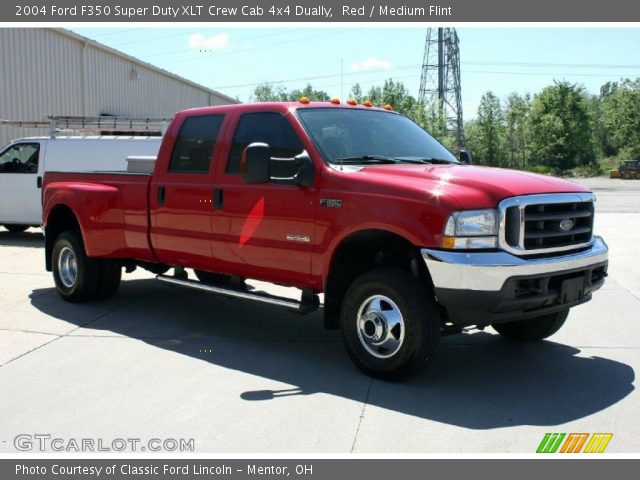 2004 Ford F350 Super Duty XLT Crew Cab 4x4 Dually in Red