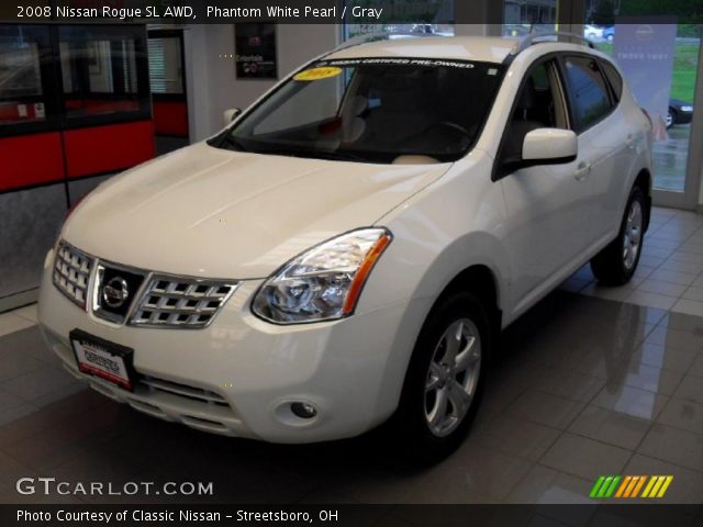 2008 Nissan Rogue SL AWD in Phantom White Pearl