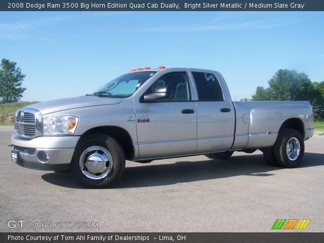 2008 Dodge Ram 3500 Big Horn Edition Quad Cab Dually in Bright Silver Metallic