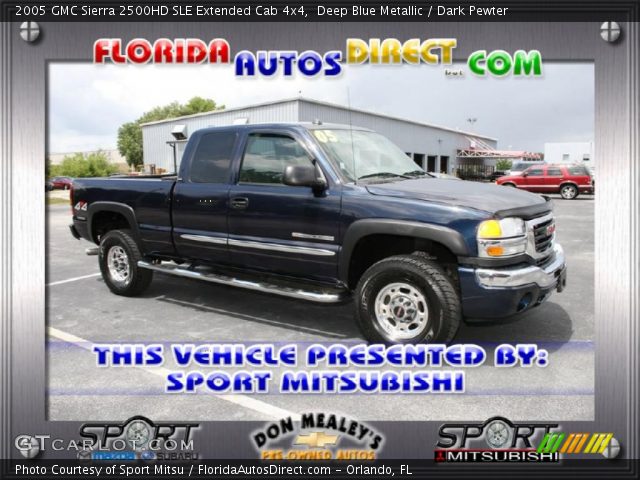 2005 GMC Sierra 2500HD SLE Extended Cab 4x4 in Deep Blue Metallic