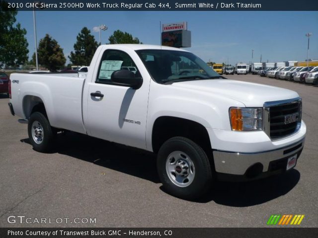 2010 GMC Sierra 2500HD Work Truck Regular Cab 4x4 in Summit White