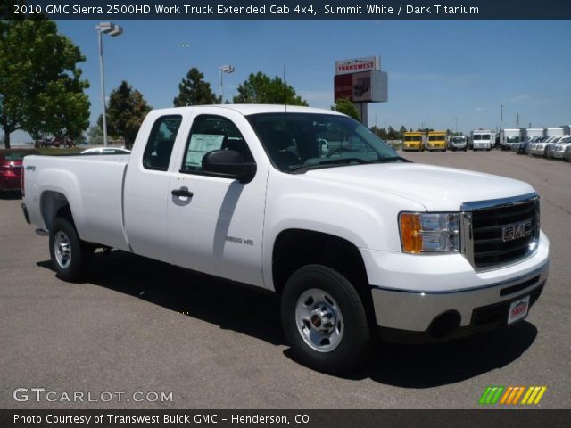 2010 GMC Sierra 2500HD Work Truck Extended Cab 4x4 in Summit White
