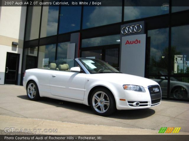 2007 Audi A4 2.0T quattro Cabriolet in Ibis White