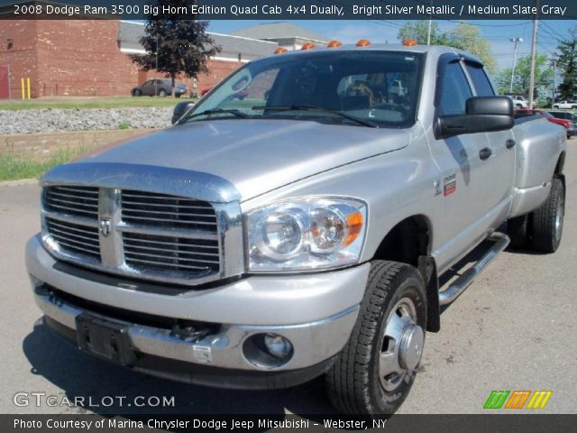 2008 Dodge Ram 3500 Big Horn Edition Quad Cab 4x4 Dually in Bright Silver Metallic